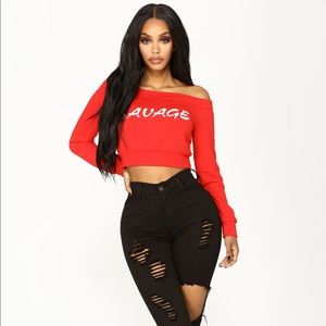 FASHION NOVA | Savage Vibes Long Sleeve Top - Red